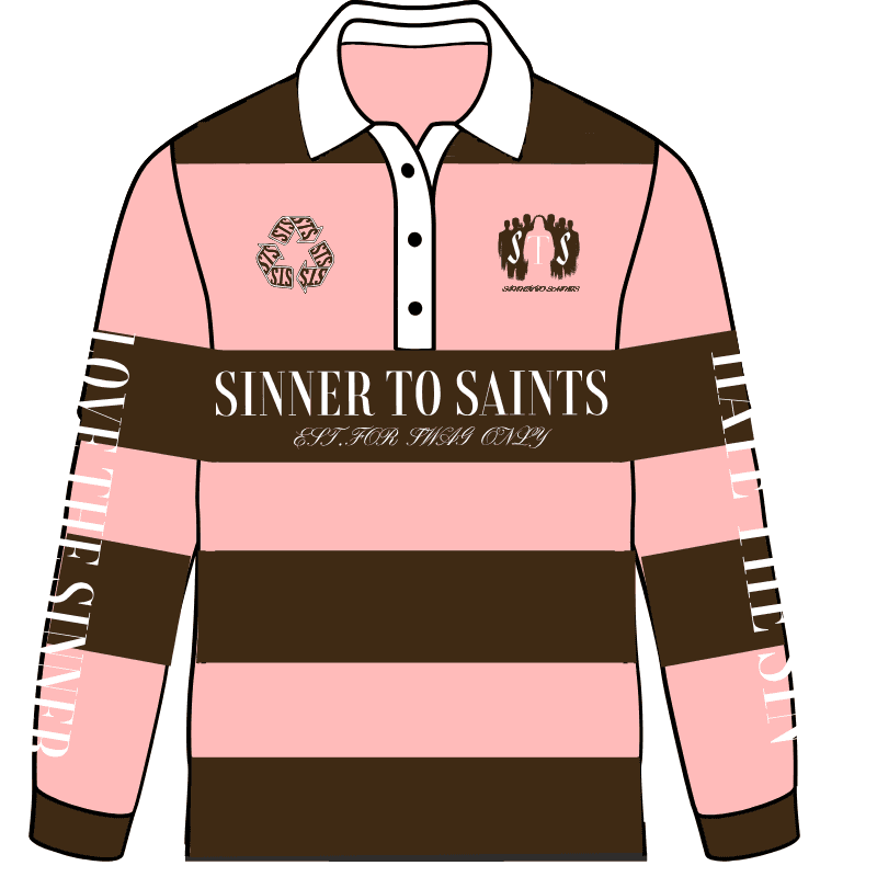 LOVENHATE PINK RUGBY POLO